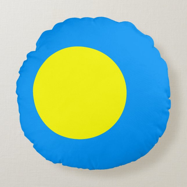 Palau vlag rond kussen (Voorkant)