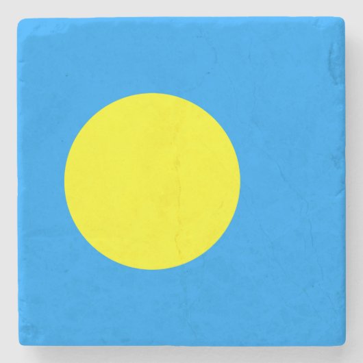 Palau-vlag Stenen Onderzetter (Voorkant)