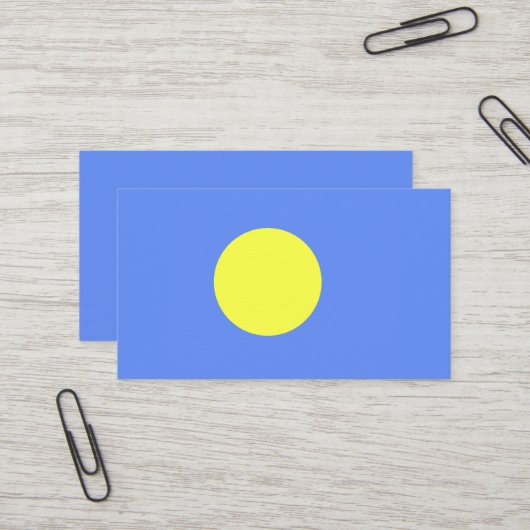 Palau-vlag Visitekaartje (Voorkant / Achterkant in situ)