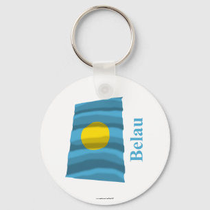 Palau Waving Flag met naam in Palauan Sleutelhanger