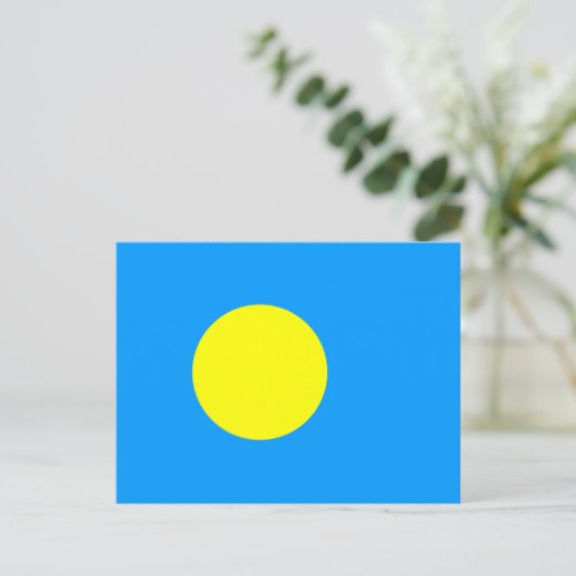 Palauaanse vlag, vlag van Palau Briefkaart (Staand voorkant)