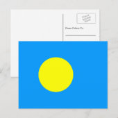 Palauaanse vlag, vlag van Palau Briefkaart (Voorkant / Achterkant)