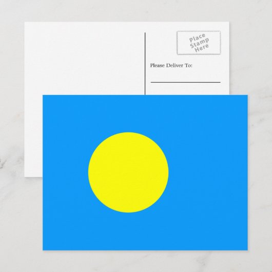 Palauaanse vlag, vlag van Palau Briefkaart (Voorkant / Achterkant)