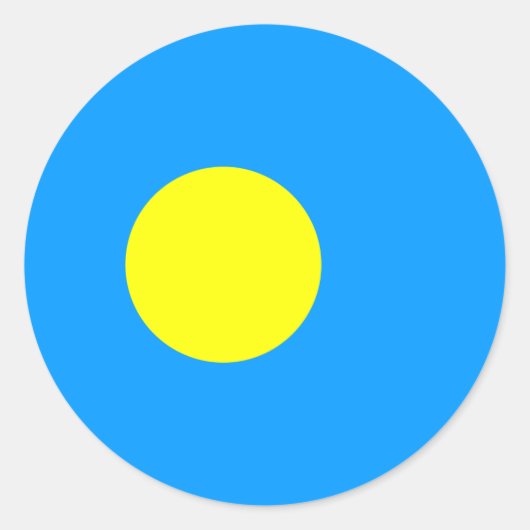 Palauaanse vlag, vlag van Palau Ronde Sticker (Voorkant)