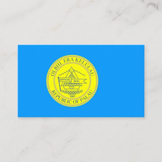 Palauan Flag & Seal, vlag van Palau Visitekaartje (Voorkant)