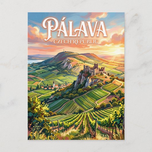 Pálava-heuvels Tsjechië Briefkaart (Voorkant)