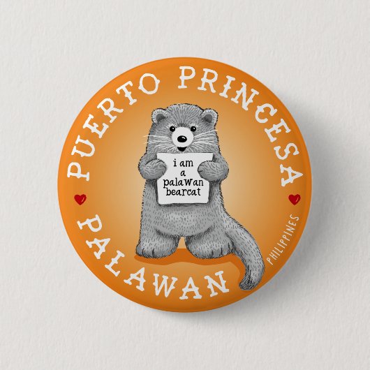 Palawan Bearcat  Ronde Button 5,7 Cm (Voorkant)