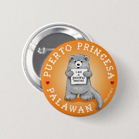Palawan Bearcat  Ronde Button 5,7 Cm (Voorkant /achterkant)