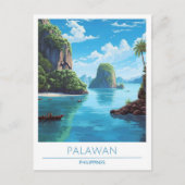 Palawan Filipijnen Vintage Travel Briefkaart (Voorkant)