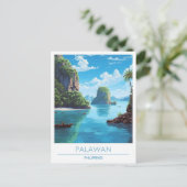 Palawan Filipijnen Vintage Travel Briefkaart (Staand voorkant)