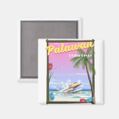 Palawan Filipijnen vluchtposter Magneet (Voorkant / Achterkant)