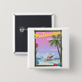 Palawan Filipijnen vluchtposter Vierkante Button 5,1 Cm (Voorkant /achterkant)