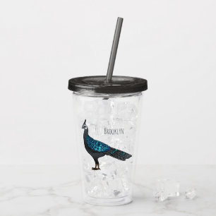 Palawan pauock fazant vogel cartoon illustratie acryl drinkbeker