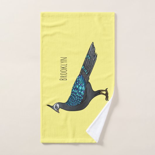 Palawan pauock fazant vogel cartoon illustratie bad handdoek (Handdoek)