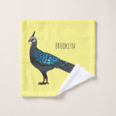 Palawan pauock fazant vogel cartoon illustratie bad handdoek (Wasdoekje)