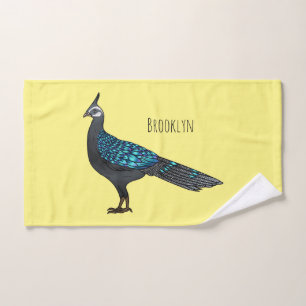 Palawan pauock fazant vogel cartoon illustratie bad handdoek