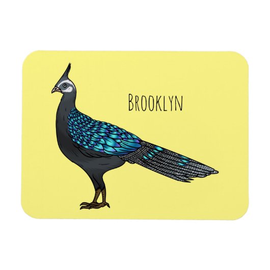 Palawan pauock fazant vogel cartoon illustratie magneet (Horizontaal)