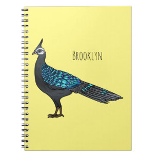 Palawan pauock fazant vogel cartoon illustratie notitieboek