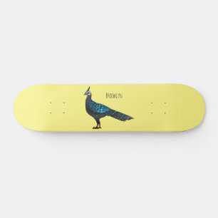 Palawan pauock fazant vogel cartoon illustratie persoonlijk skateboard