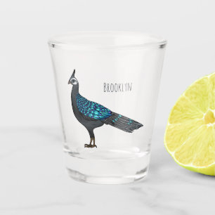 Palawan pauock fazant vogel cartoon illustratie shot glas
