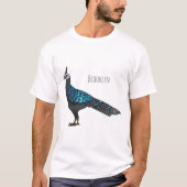 Palawan pauock fazant vogel cartoon illustratie t-shirt (Voorkant)