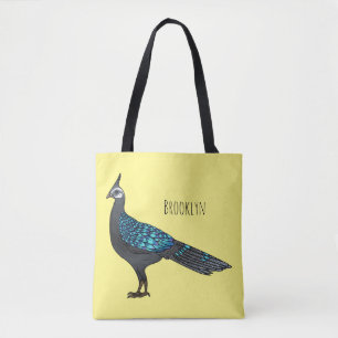 Palawan pauock fazant vogel cartoon illustratie tote bag