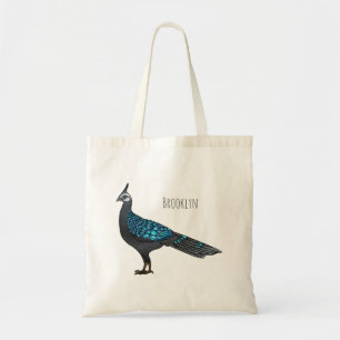 Palawan pauock fazant vogel cartoon illustratie tote bag