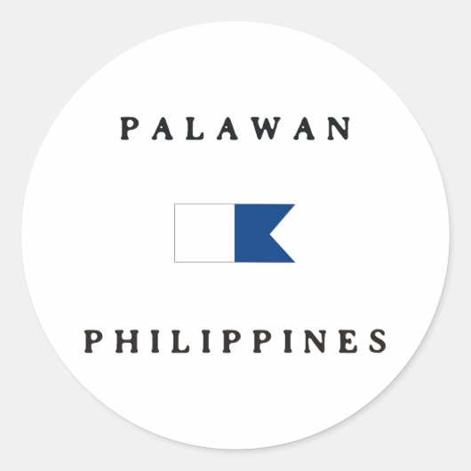 Palawan Philippines Alpha Dive Flag Ronde Sticker (Voorkant)