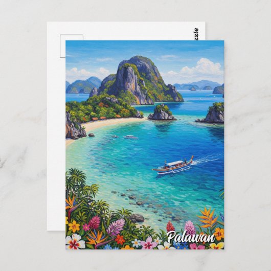 Palawan Philippines Travel Briefkaart (Voorkant / Achterkant)