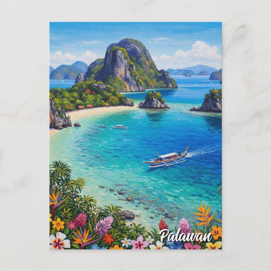 Palawan Philippines Travel Briefkaart (Voorkant)