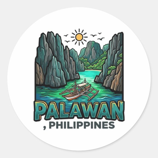 PALAWAN RONDE STICKER (Voorkant)