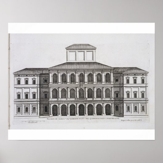 Palazzo Barberini op de Quirinale, afgewerkt op 16 Poster (Voorkant)