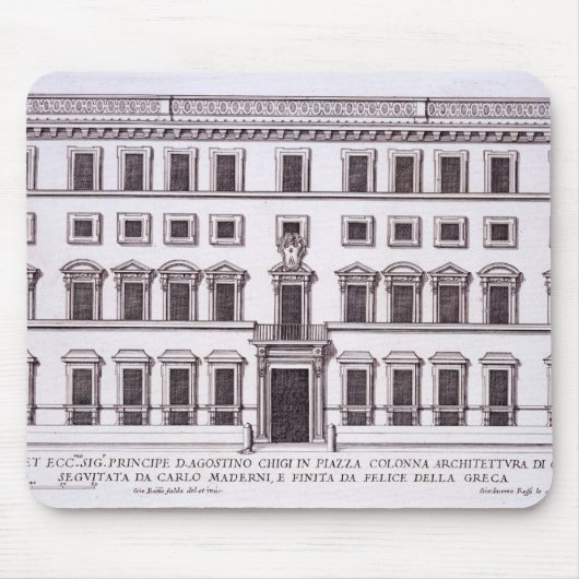 Palazzo Chigi, Piazza Colonna, Rome, uit 'Palazzi' Muismat (Voorkant)