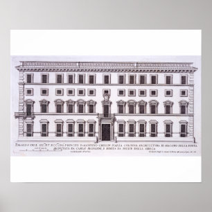 Palazzo Chigi, Piazza Colonna, Rome, uit 'Palazzi' Poster