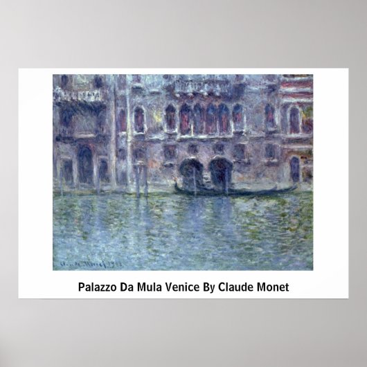 Palazzo da Mula Venice van Claude Monet Poster (Voorkant)