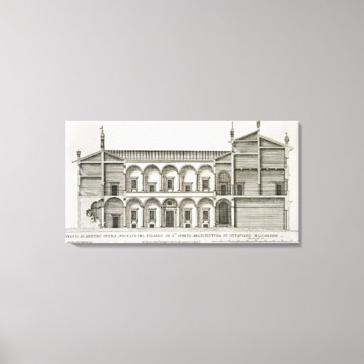 Palazzo di Santo Spirito uit de "Palazzi di Roma", Canvas Afdruk (Voorkant)