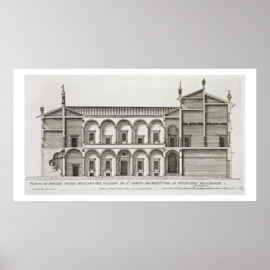 Palazzo di Santo Spirito uit de "Palazzi di Roma", Poster (Voorkant)