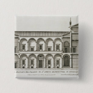 Palazzo di Santo Spirito uit de "Palazzi di Roma", Vierkante Button 5,1 Cm