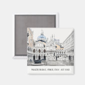 Palazzo Ducale Venice Italië Waterverf Reis Magneet (Voorkant / Achterkant)