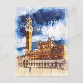 Palazzo Pubblico in Siena Toscane, Italië. Briefkaart