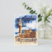 Palazzo Pubblico in Siena Toscane, Italië. Postaut Briefkaart (Staand voorkant)
