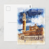 Palazzo Pubblico in Siena Toscane, Italië. Postaut Briefkaart (Voorkant / Achterkant)