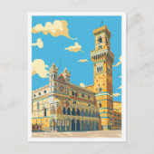Palazzo Vecchio Florence Italië Vintage Travel Briefkaart (Voorkant)