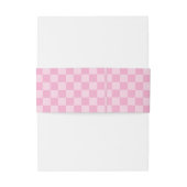 Pale and Light Pink Checkered Signature Names Uitnodigingen Wikkel (Achterkant Voorbeeld)