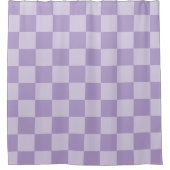 Pale and Pastel Purple Monotone Checkered Douchegordijn (Voorkant)