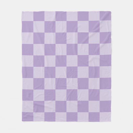 Pale and Pastel Purple Monotone Checkered Fleece Deken (Voorkant)