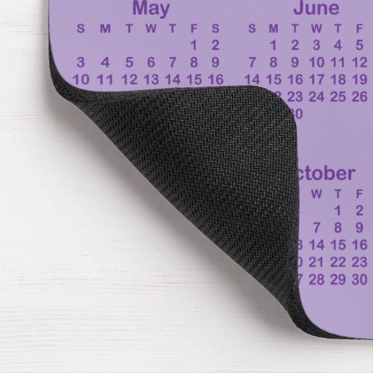 Pale and Royal Purple 2026 Calendar Muismat (Hoek)