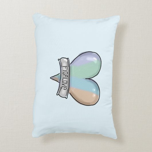 Pale Aqua Figaro accent pillow Accent Kussen (Achterkant (Verticaal))