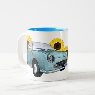 Pale Aqua Figaro coffee mug Tweekleurige Koffiemok