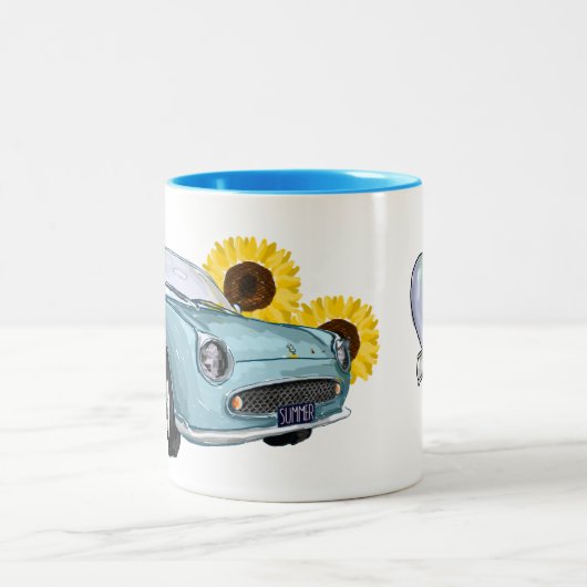 Pale Aqua Figaro coffee mug Tweekleurige Koffiemok (Center)